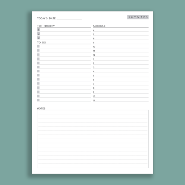 Daily Planner Free Template PDF Download | SortOutMy.Life