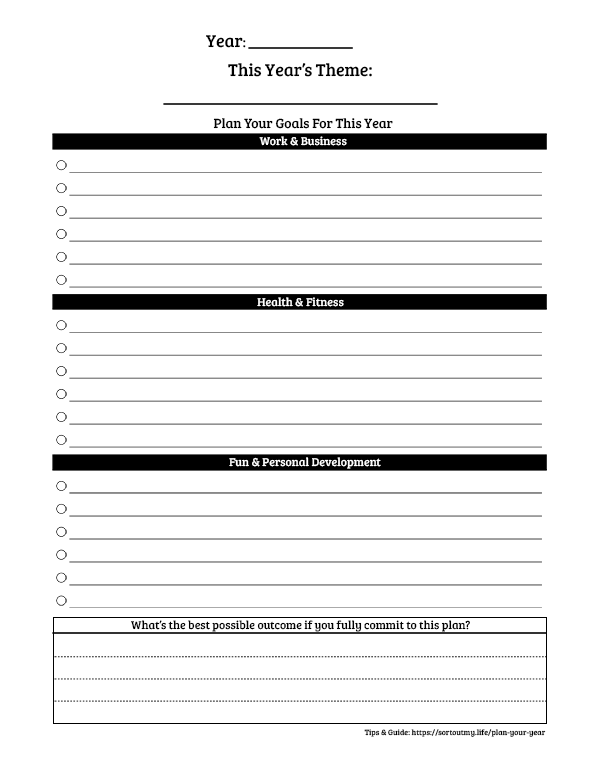 year planner template