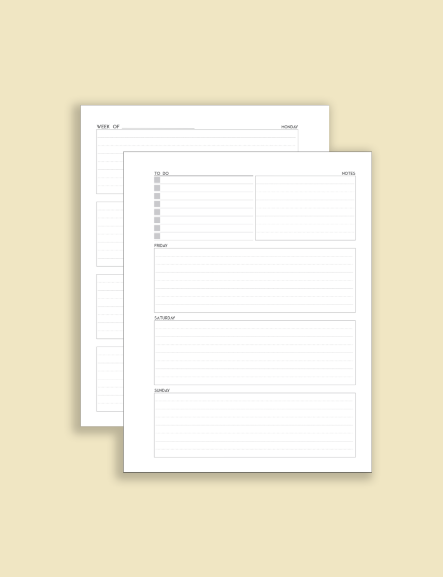 Horizontal Weekly Planner Template PDF Download | SortOutMy.Life horizontal-weekly-planner-template-pdf-download-sortoutmy-life