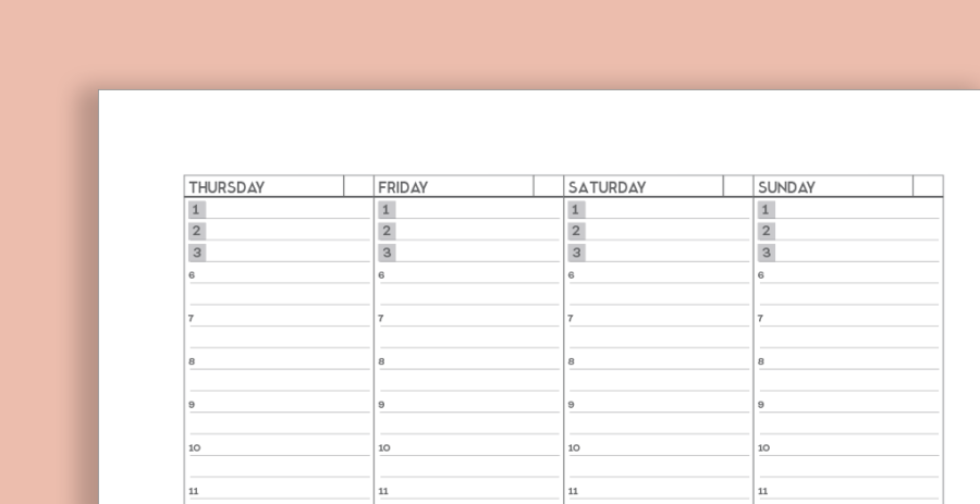 Vertical Weekly Planner Template PDF Download | SortOutMy.Life