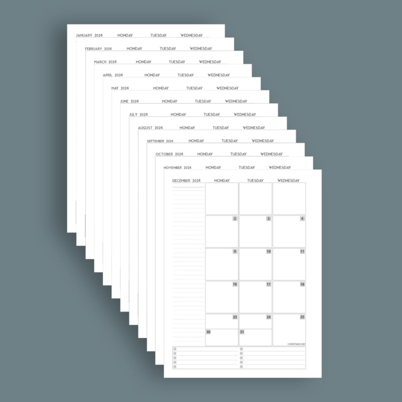 7″ x 9.25″ ‘Classic Happy Planner’ 2024 Calendar Template