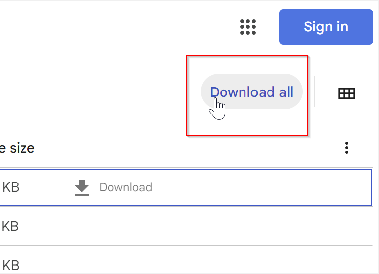 screenshot of how to download templates